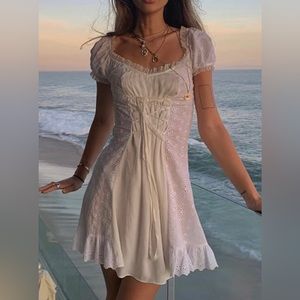 Daisy Lace Trim Mini Dress